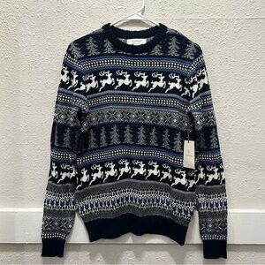 Aspen Blue and Grey Knit Christmas Sweater NWT Small